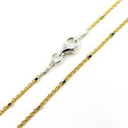 Gold Plated Silver Chain with Silver Cubes